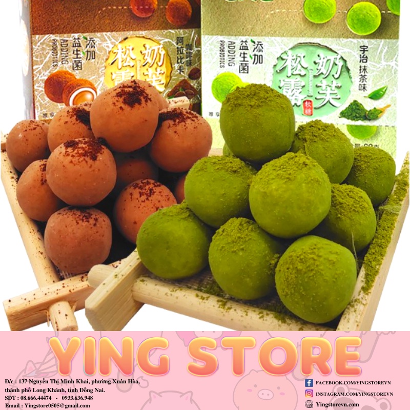 Kẹo trà sữa trân châu cao cấp - Mới nhất siêu hot hiện nay - Vị matcha, socola, sữa dừa