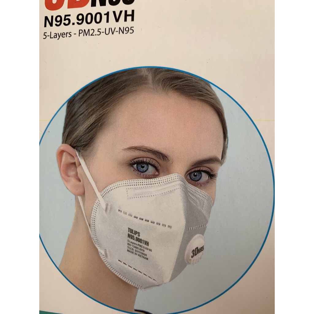 [Bán lẻ CHÍNH HÃNG 3DN95] Khẩu trang 3D N95 Lọc Bụi Siêu Mịn PM2.5 Có Van Thở, sử dụng được nhiều lần