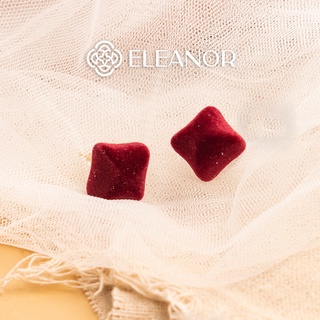 Bông tai eleanor hình vuông nhung đỏ eleanor - sp002592