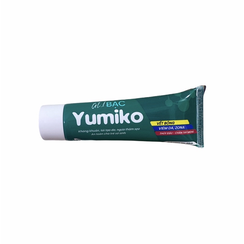 Gel bạc Yumiko kháng khuẩn, tái tạo da, ngừa thâm sẹo, an toàn cho trẻ sơ sinh tuýp 25g