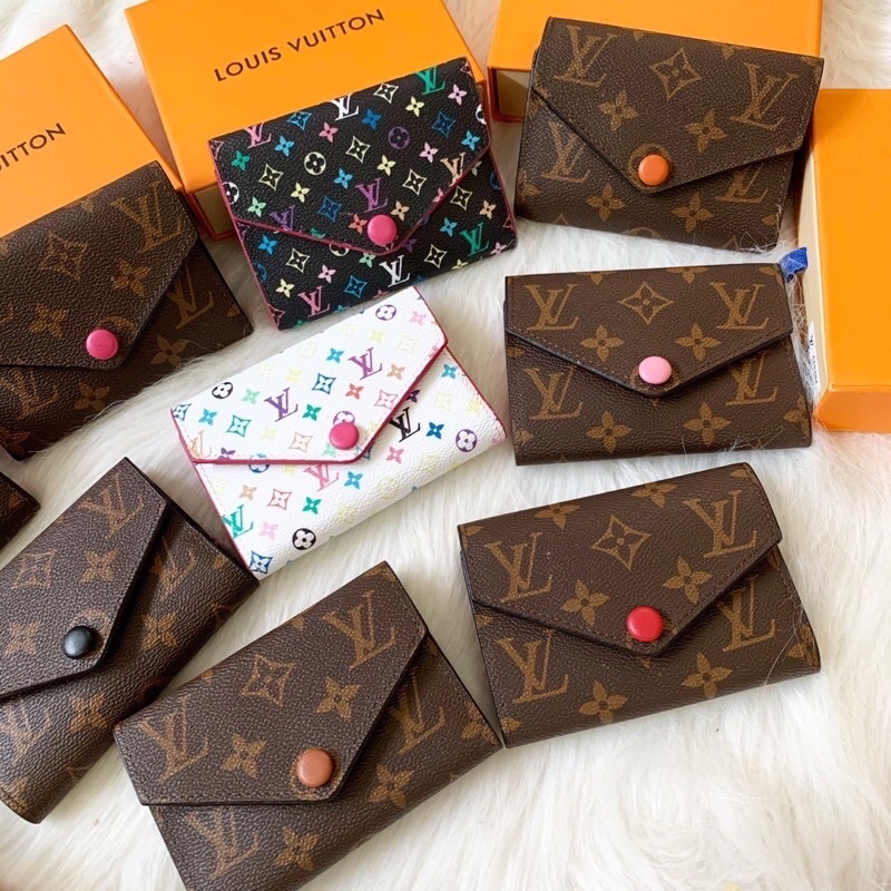 Ví gập mini bông nâu hàng fullbox