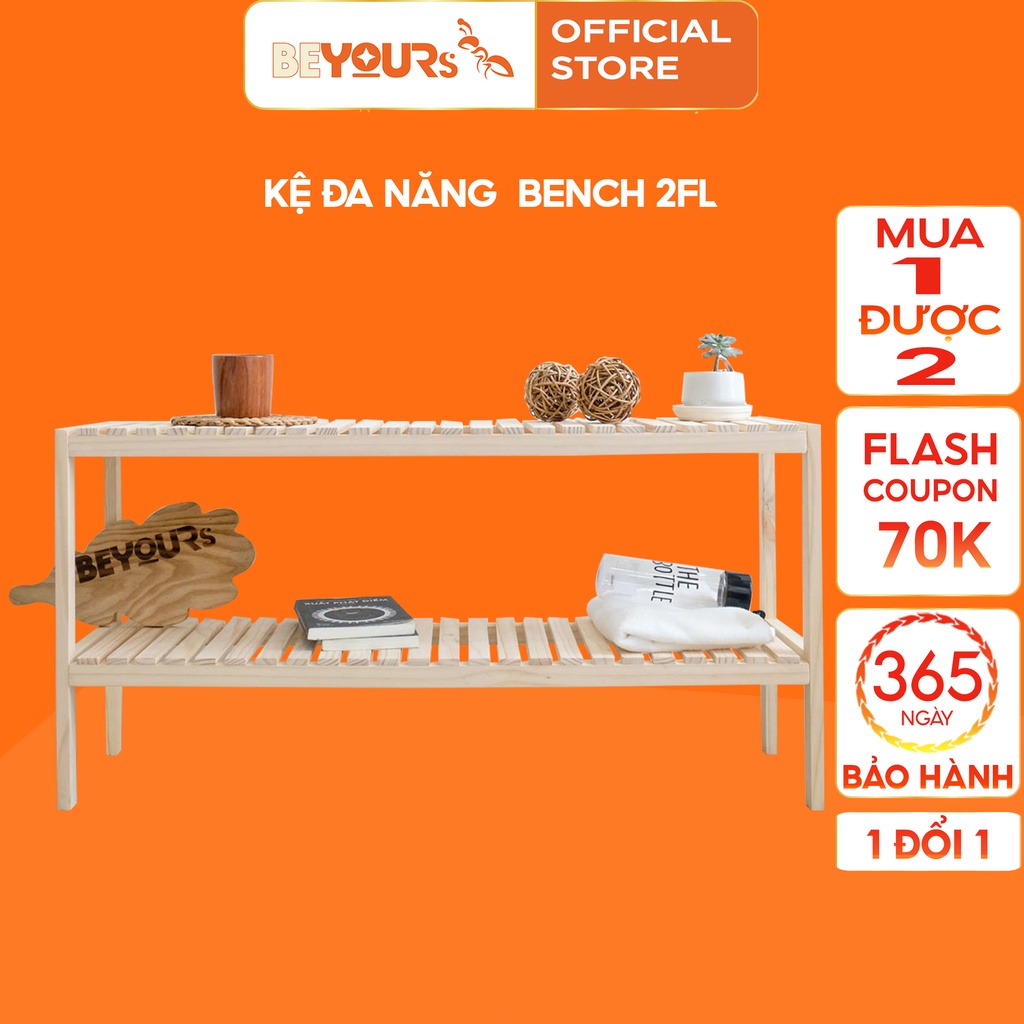 Kệ Đa Năng Bằng Gỗ BEYOURs Bench 2FL Để Sách Giày Dép Đựng Đồ Dễ Dàng Lắp Ráp Phòng Khách, Phòng Ngủ