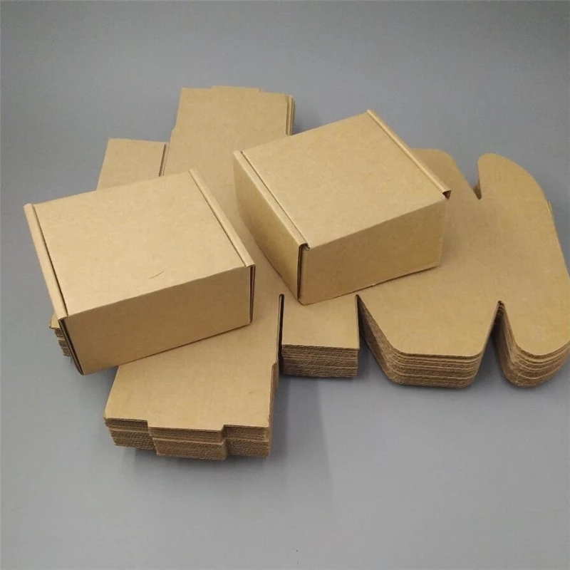 Hộp carton đóng gói vuông giấy kraft tự nhiên nhiều kích cỡ khác nhau