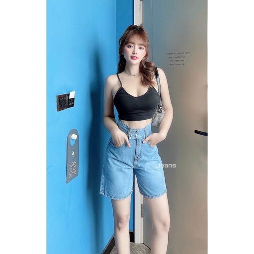 Quần jean ngố form A 4 nút H242, kèm ảnh thật chụp sàn