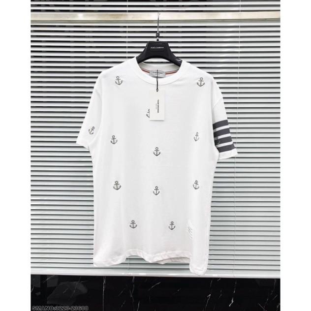 Áo Thom Browne cổ tròn Viền Tay Trắng Cao Cấp - Áo Phông Nam Thome Viền Cao Cấp
