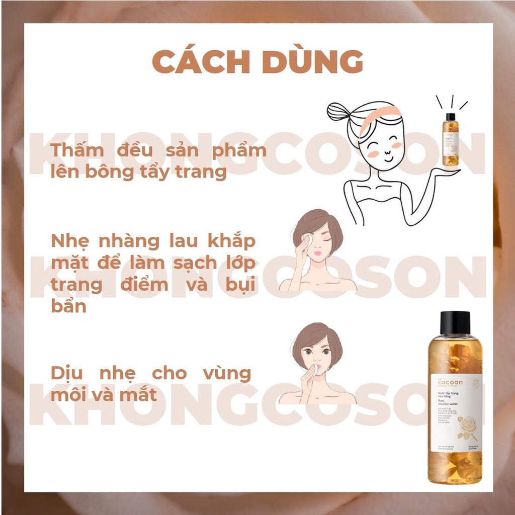 Nước Tẩy Trang Hoa Hồng Cocoon 140 - 500ml - Khongcoson