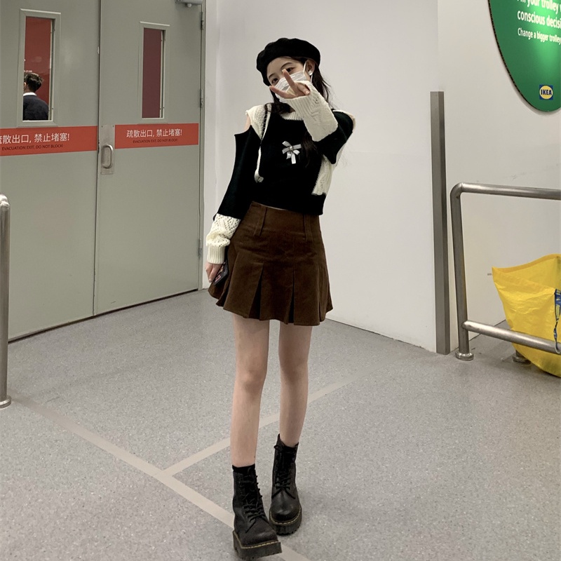 Áo sweater PERTY dệt kim thiết kế mới phong cách Hàn Quốc độc đáo thời trang