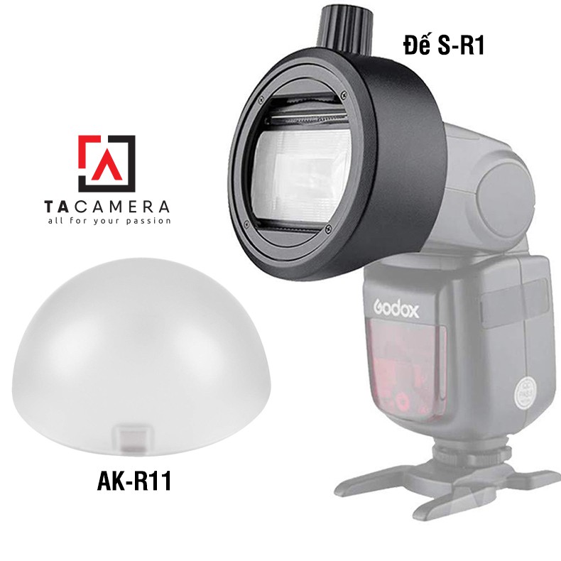 Combo Tản Sáng Godox AK-R11 Dome Diffuser + Đế Nam Châm S-R1