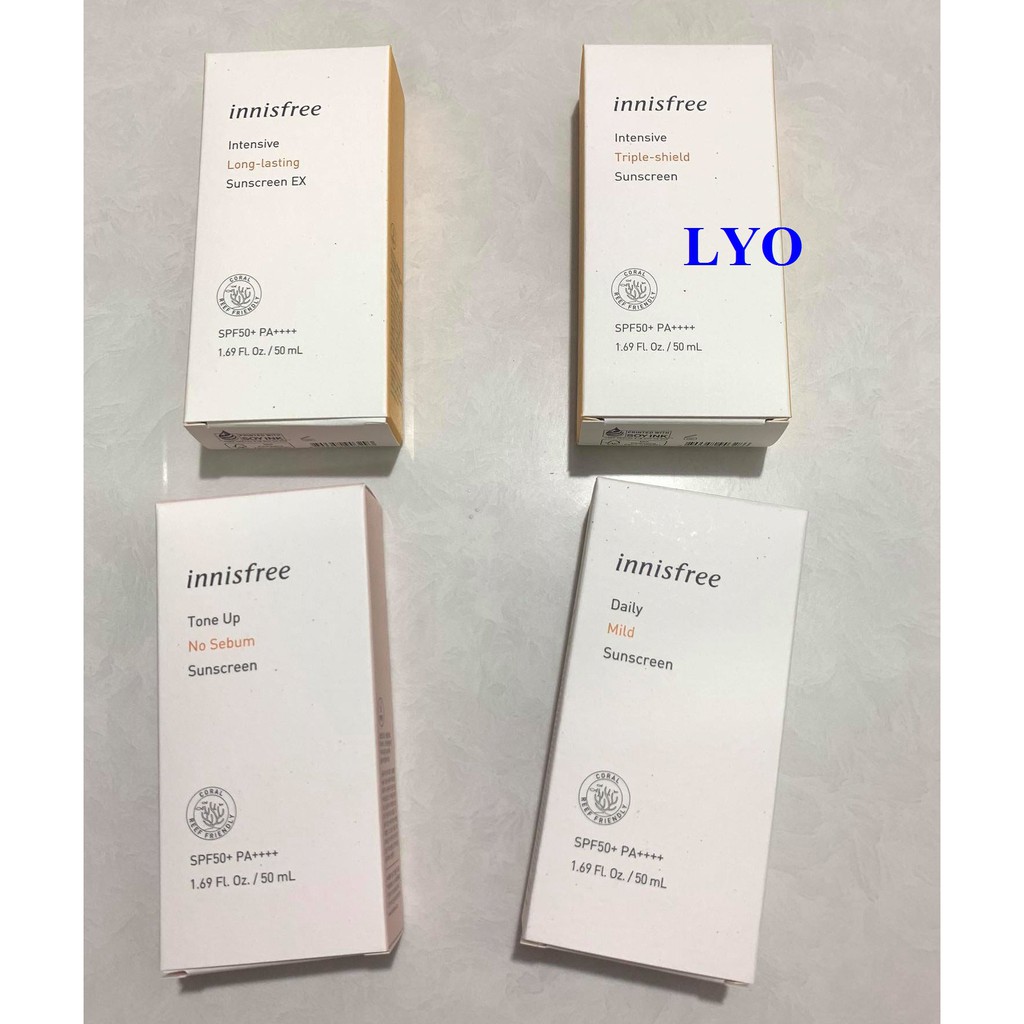 ( Bb221 ) Kem chống nắng Innisfree No Sebum, Long Lasting, Triple Care, Mild, Triple-Shield  Sunscreen SPF 50+/PA++++ 50