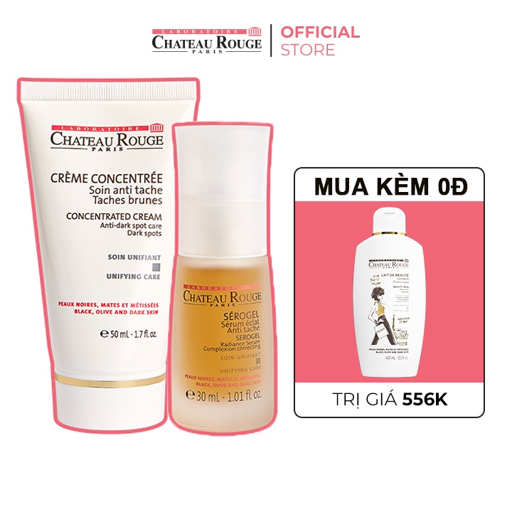 [Mua kèm 0đ dưỡng thể Chateau Rouge 400ml] Combo Serum Giảm Nám Tàn Nhang Và Kem Dưỡng Đồng Đều Màu Da Chateau Rouge