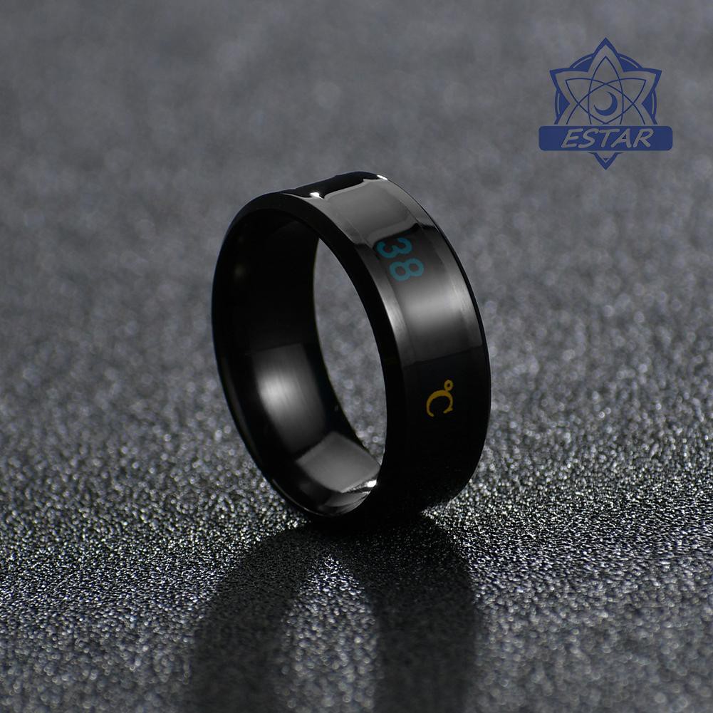 Hot Smart Temperature Ring Unisex Titanium Steel Save Finger Knuckle Ring