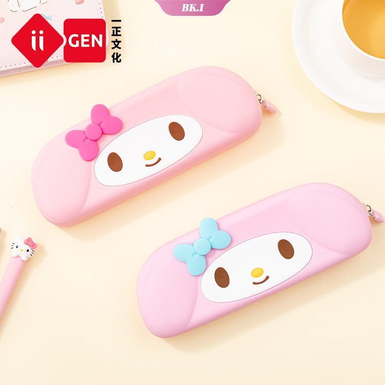 Cartoon My Melody Hello Kitty Silicone Pencil Case Cute Style Storage Bag Large Capacity Silicone Pencil Case Children Student Stationery Bag【KU2】