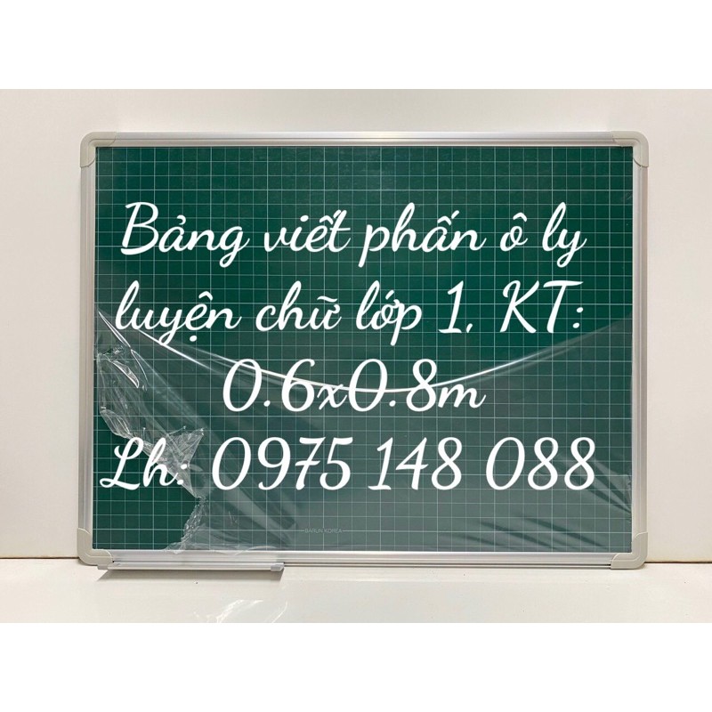 Bảng Từ Xanh Kẻ Ô Ly Tiểu Học, KT: 60x80cm, Mặt Bảng Chuẩn Korea Barun - Banggicungco - Tặng Kèm Full Bộ Quà Tặng