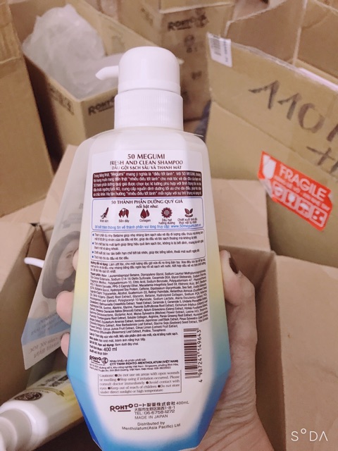 [ Mẫu Mới Nhất ] Dầu Gội Sạch Sâu Và Thanh Mát - 50 Megumi Fresh And Clean Shampoo 400ml Nhật Bản