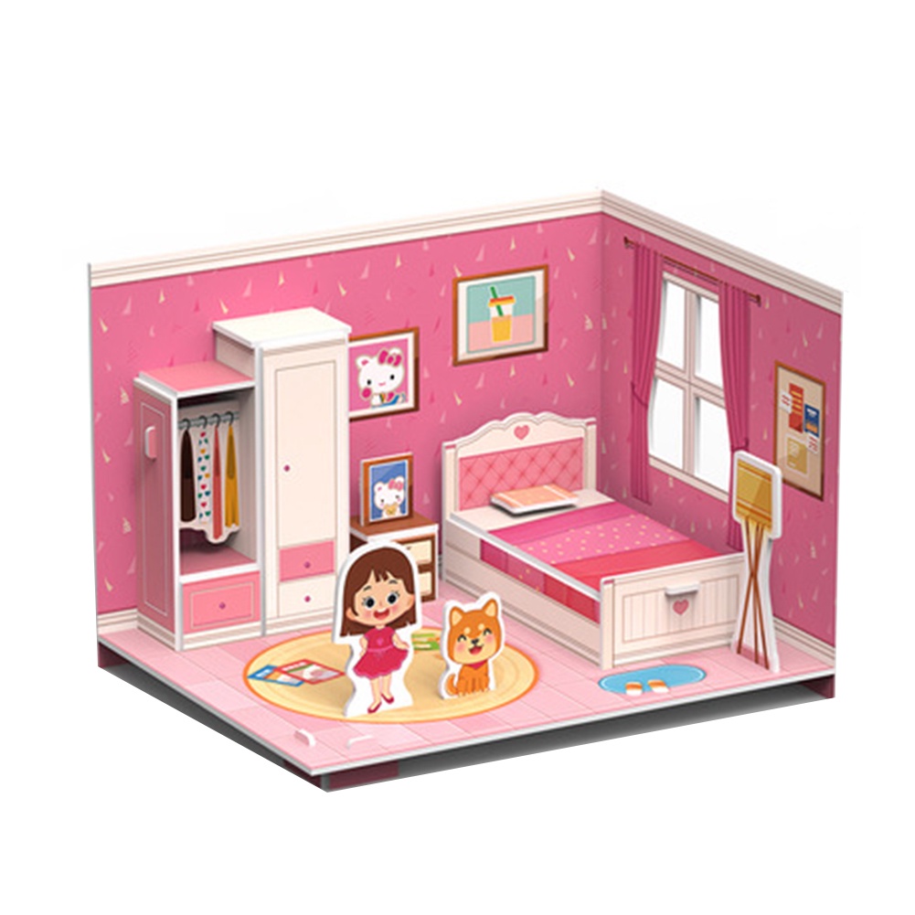 Bộ Đồ Chơi Xếp Hình Ngôi Nhà 3d Diy Độc Đáo Thú Vị Cho Bé