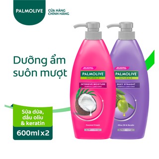 Bộ 2 Dầu gội Palmolive 600ml Sữa dừa và Keratin kết hợp quả ô liu 600ml