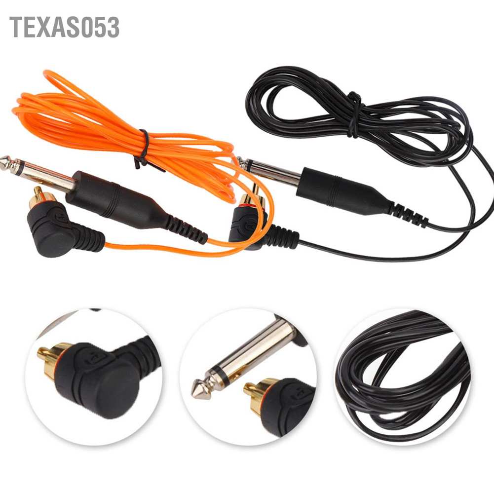 Hàng HOT Dây móc Máy xăm hình siêu mịn Giao diện RCA bền Dây kẹp góc khuỷu Dây cáp RCA cho máy xăm hình【Texas053】