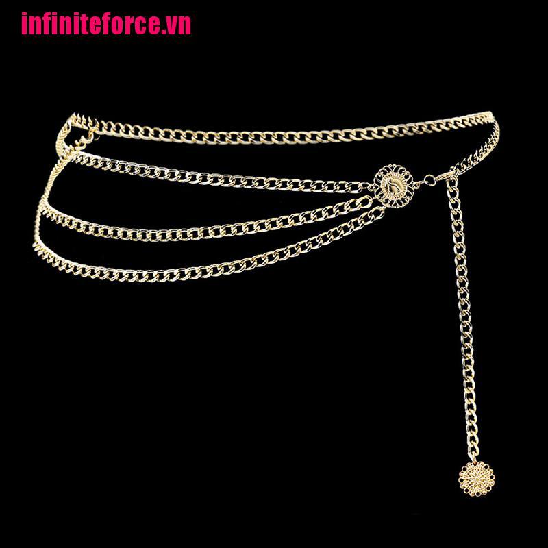 Charms Thắt Lưng Dây Xích Kim Loại Thời Trang Cho Nữ