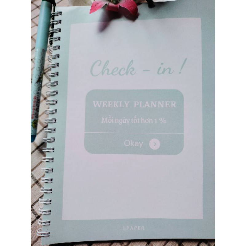 Sổ kế hoạch tuần check in weekly planner