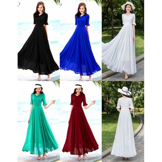 Đầm xòe tay loe, đầm maxi đi biển