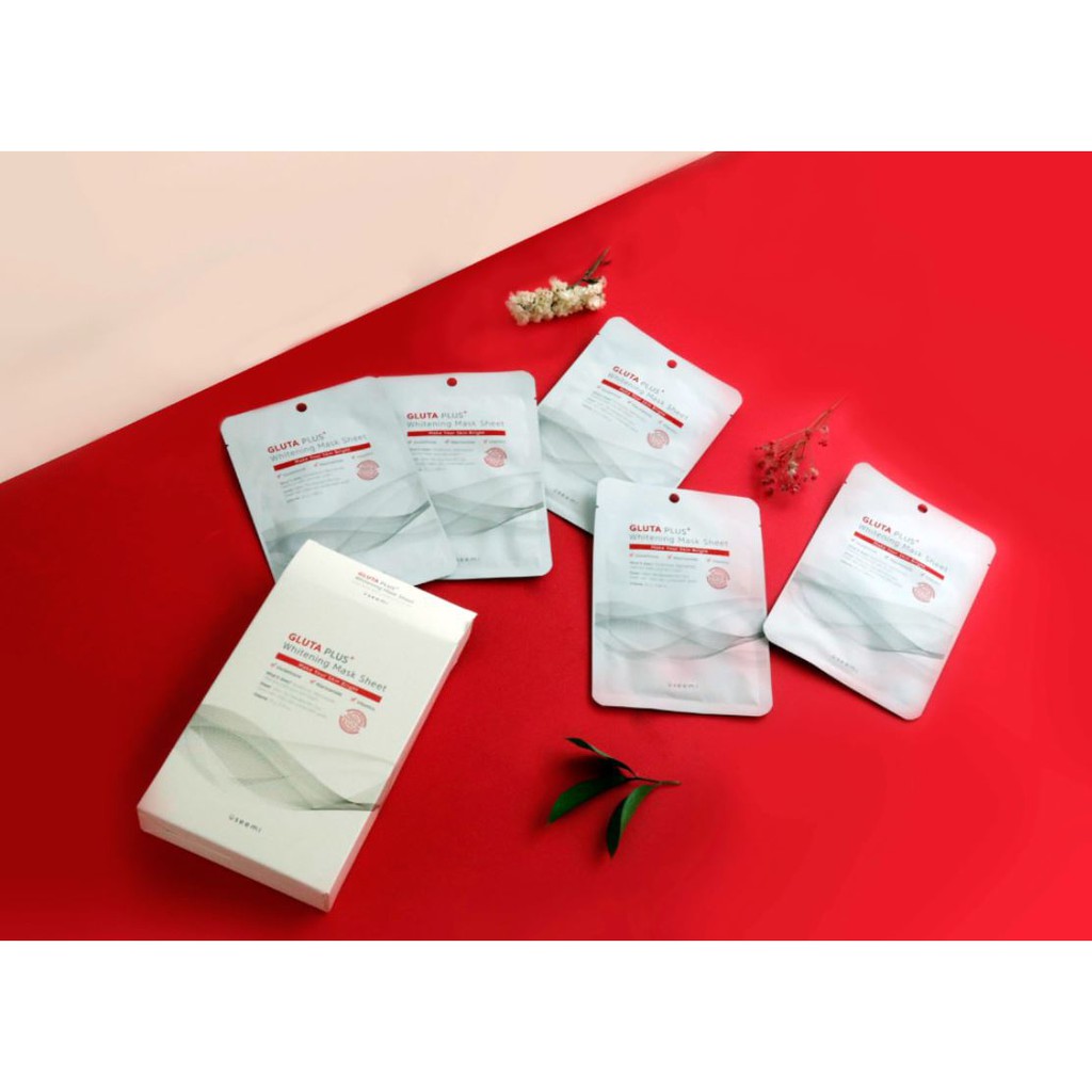 Mặt nạ giấy ủ trắng Hàn Quốc chứa 3 thành phần dưỡng trắng cao cấp Useemi Gluta Plus Whitening Mask 25g | BigBuy360 - bigbuy360.vn
