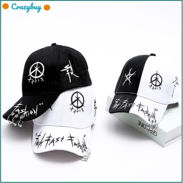 Mũ lưỡi trai có vòng khuyên phong cách hiphop thời trang cho nam/nữ 👒 * *
