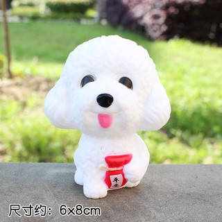 Đồ chơi trang trí Chó Tài lộc màu trắng
