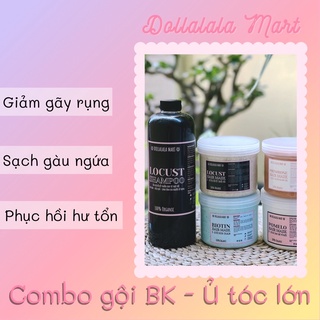 Combo Dầu Gội Bồ Kết Thuần Chay Giảm Rụng Tóc Và Ủ Mềm Mượt Tóc ( Size Lớn ) - Dollalala Mart