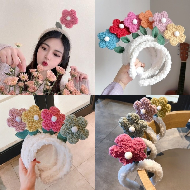 Băng đô lông đính hoa xinh xắn cho nữ