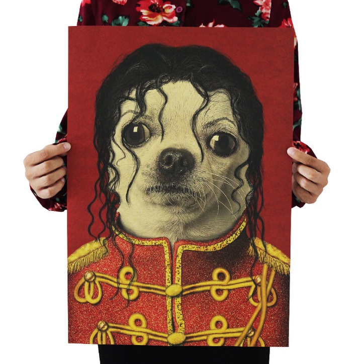 Poster Giấy Kraft Màu Vàng Và Trắng Dùng Để Trang Trí Quán Bar/Cafe/Michael Jackson