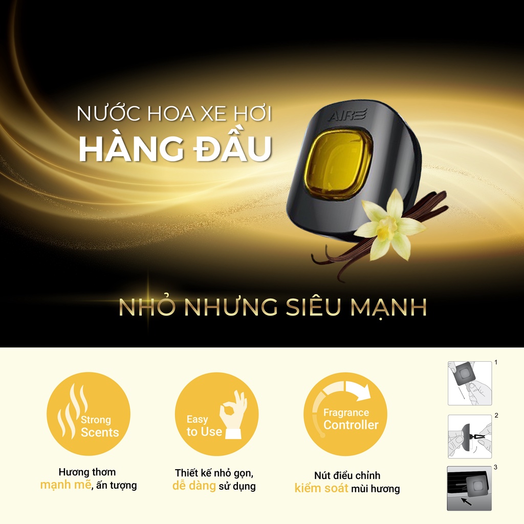 Nước Hoa Ô Tô Kẹp Cửa Gió Xe Hơi Hương Vani Aromate Đài Loan Chính Hãng Nhập Khẩu - Taiwan Hub