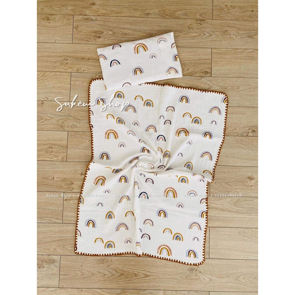 Chăn Xô 4 Lớp BéBé/Chăn Cho Bé Chất Xô Hàn Thoáng,Mềm, Siêu Nhẹ 70x90cm-100x120cm