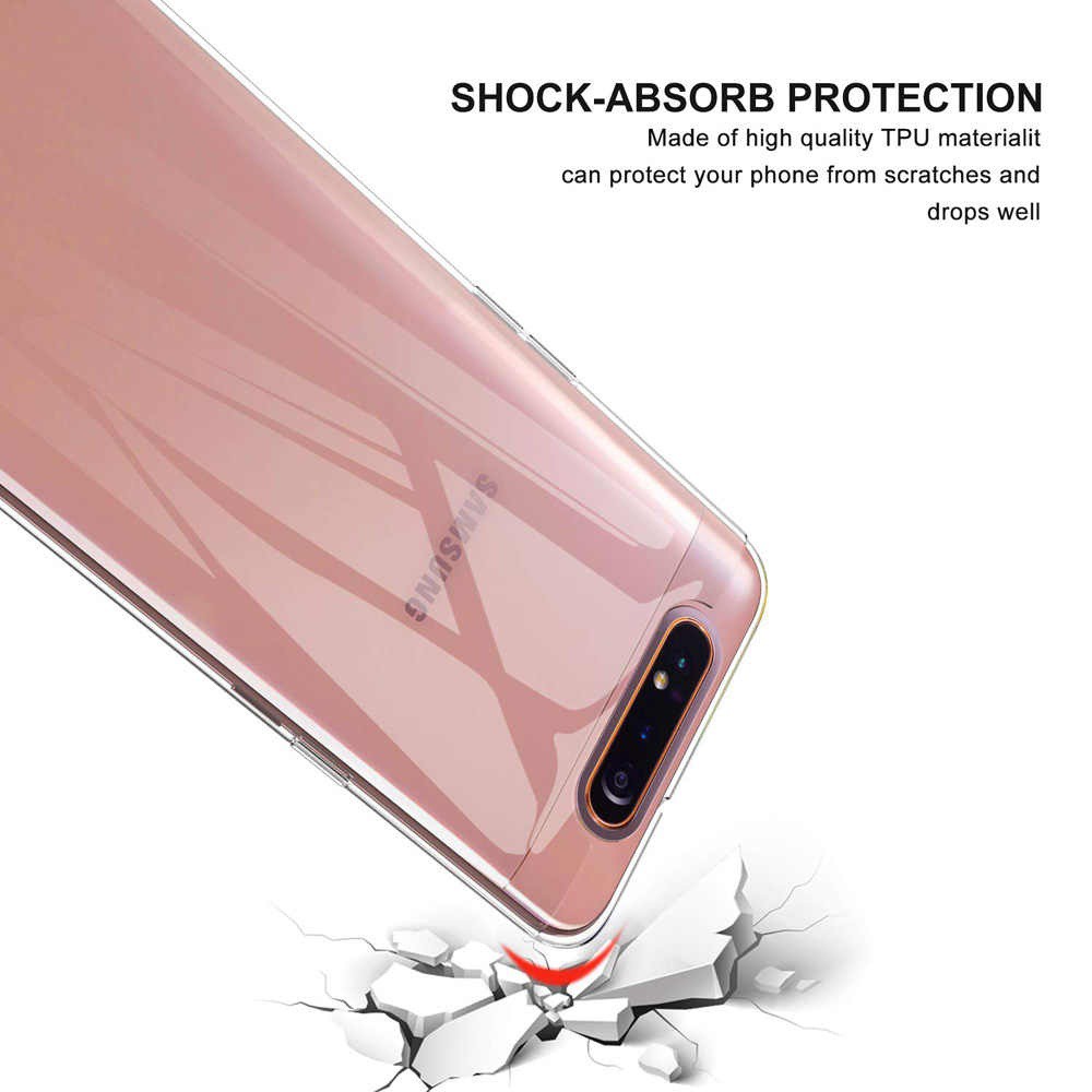 Ốp lưng dẻo trong suốt cho Samsung Galaxy A80 / A90 hiệu Ultra Thin mỏng 0.6mm, chống trầy xước