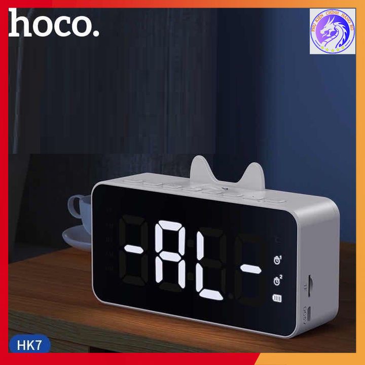 Loa Bluetooth Kiêm Đồng Hồ Báo Thức Và FM Hoco HK7 Dung Lượng Pin 2000 mAh - Pin Trâu Có Đèn LED Thông Minh Tiện Ích - B