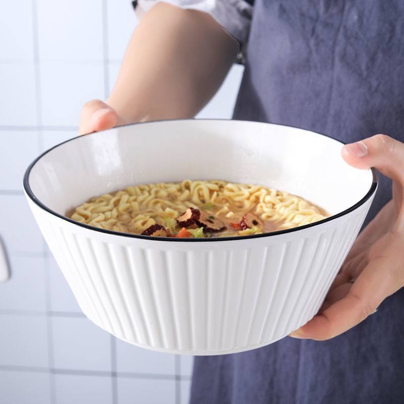 ♚Bát Đĩa GốmSứ Họa Tiết 8 inch Hình sọc Tô mì