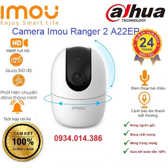 Camera imou, camera wifi, Full HD 1080p, A22EP, quay 360, phát hiện con người, báo động