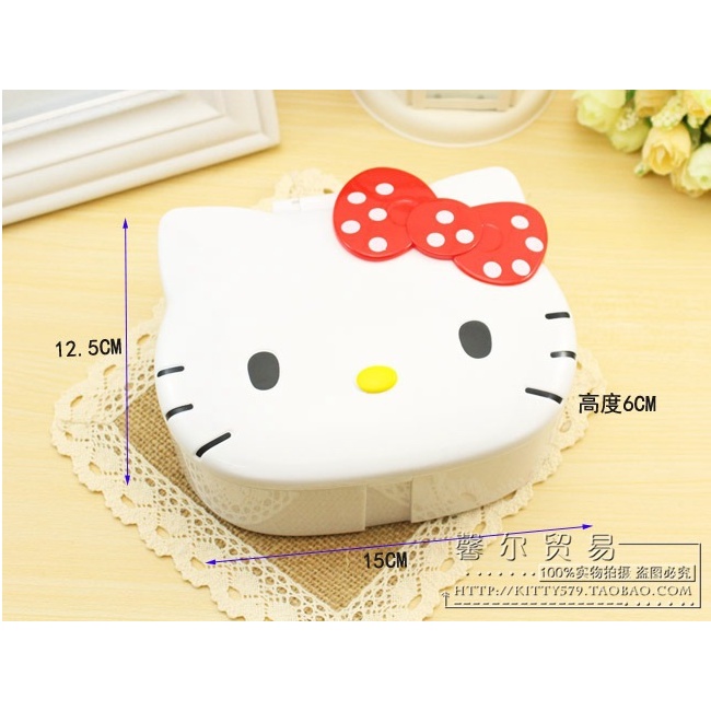 Hộp đựng đồ trang điểm để bàn có gương hình Hello Kitty dễ thương