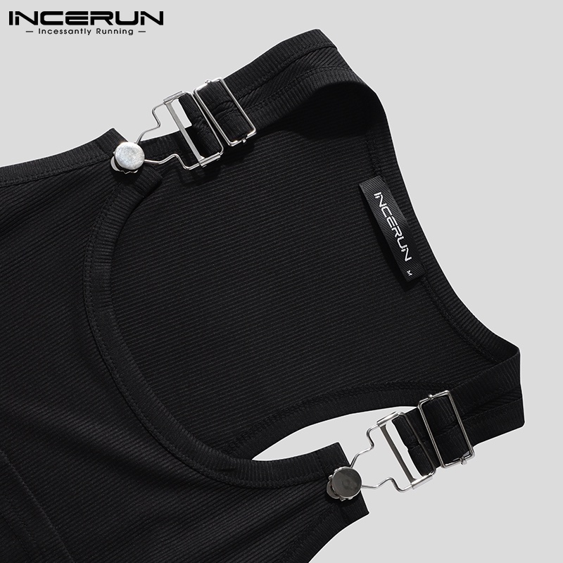 Áo ba lỗ nam INCERUN thiết kế dây gài dáng ôm vừa vặn thời trang mùa hè