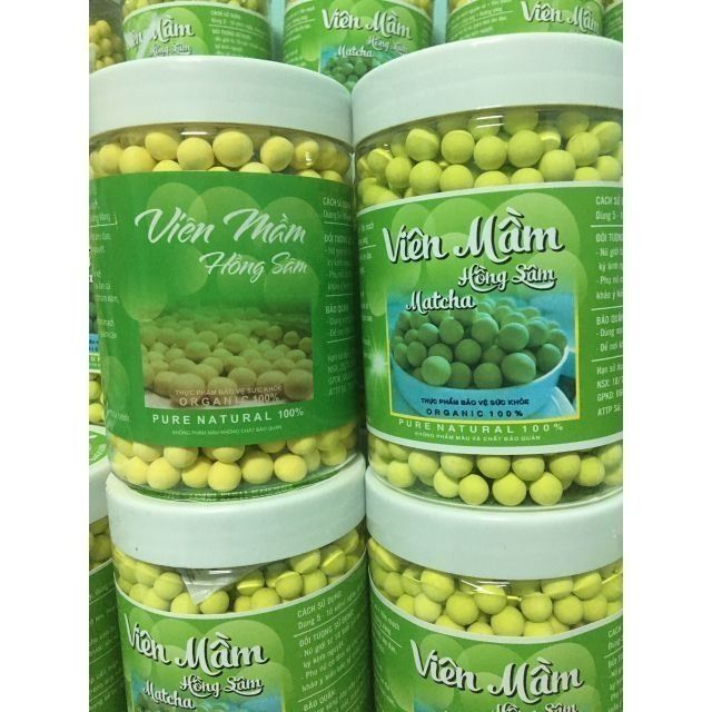 1kg viên mầm hồng sâm matcha