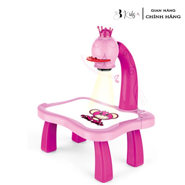 Bàn tập vẽ thông minh có máy chiếu hình ảnh cho bé tập tô vẽ sáng tạo BB kids làm từ chất liệu nhựa ABS an toàn cho trẻ