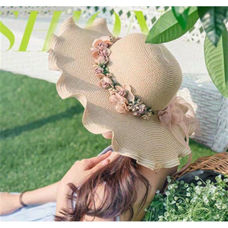 Mũ đi biển rộng vành gấp gọn, nón đi biển rộng vành