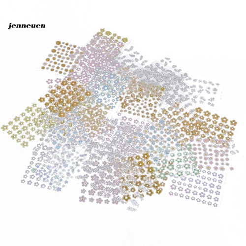 [Hàng mới về] Set 50 tờ hình dán bông hoa và bướm 3D kết hợp dùng cho trang trí móng tay DIY thời trang