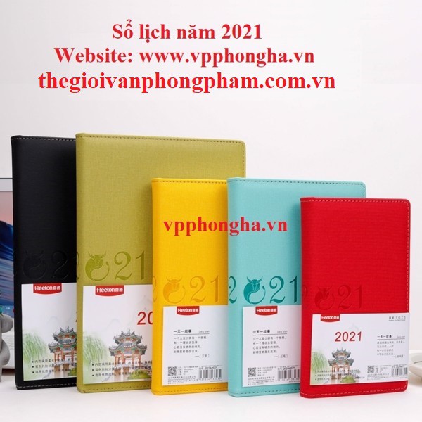 [XẢ KHO GIÁ SỐC] Sổ lịch 2021 Heeton A6 nhiều màu A4077 KT:105x188mm - Tặng 1 quyển cùng loại