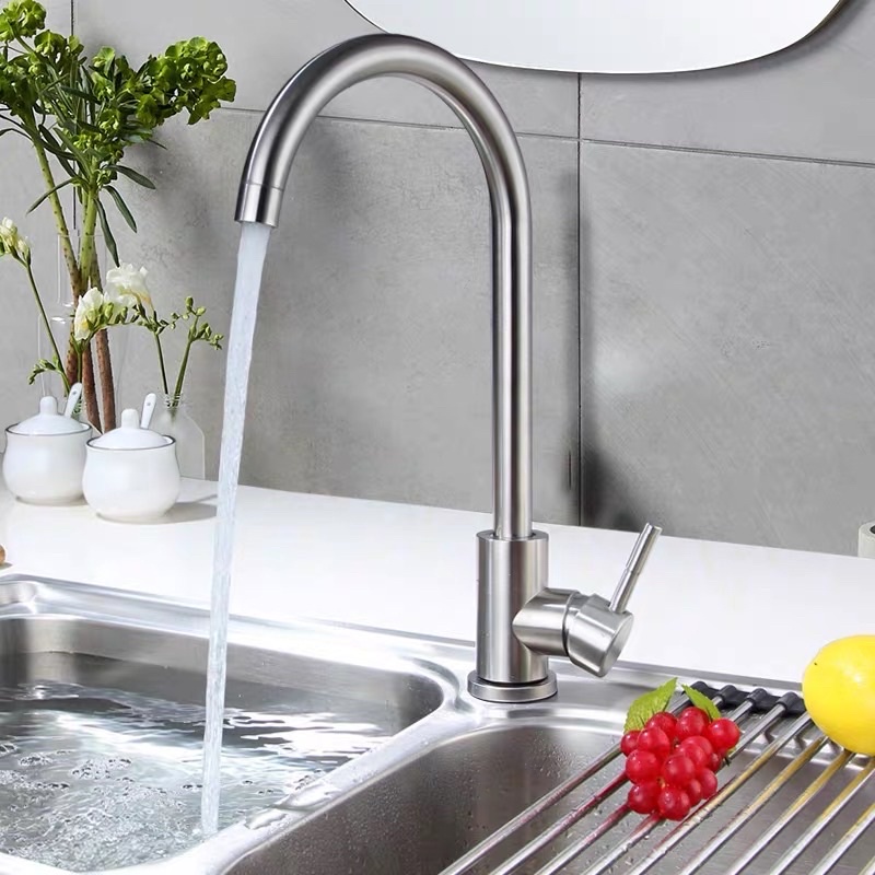 Vòi Chậu Rửa Bát Đơn Lạnh INOX 304 Không Han Gỉ