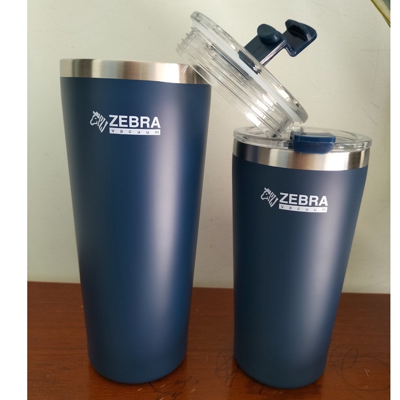 Ly giữ nhiệt inox zebra Thái Lan tặng kèm túi vải có quai đeo 580ml- 870ml - 112702 màu xanh navy