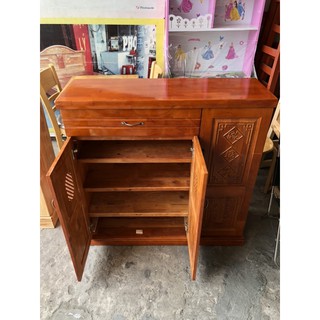 Tủ Giày Gỗ Cao Su Ghép ( Ngang 1M )