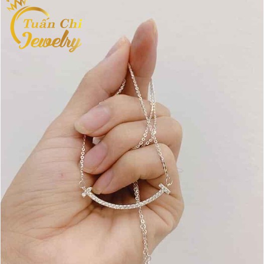 Vòng Cổ Bạc Nữ ⚡FREESHIP⚡ Dây Chuyền Bạc Kiểu Dáng Hình Mặt Cười An Nhiên, Hạnh Phúc Dành Cho Phái Đẹp