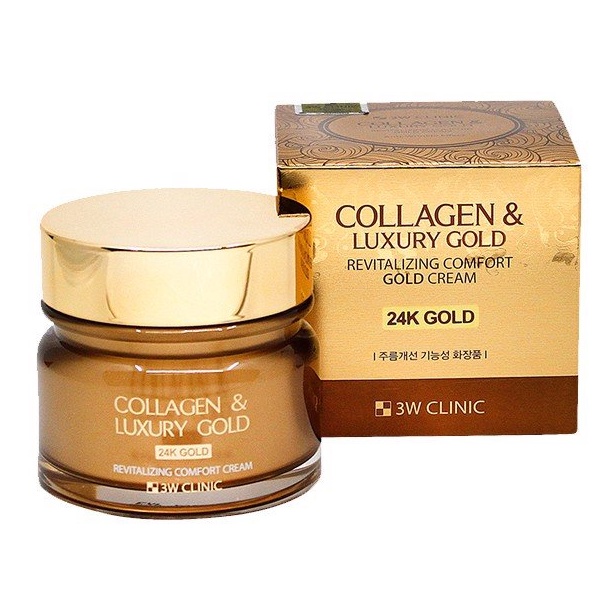 Kem Dưỡng Trắng Da, Chống Lão Hoá 3W Clinic Collagen  & Luxury 24K Gold Cream 100ml