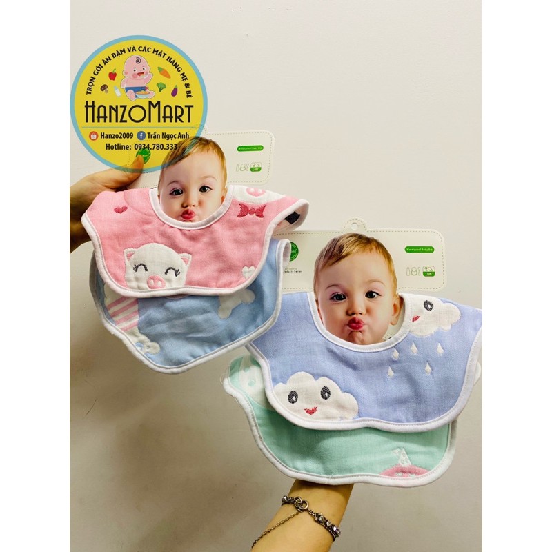 Yếm tròn xoay 360 độ cotton thấm hút cao cấp