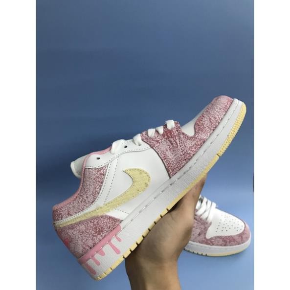 (surucara)Giày Jordan low one hồng kem chảy bản sc